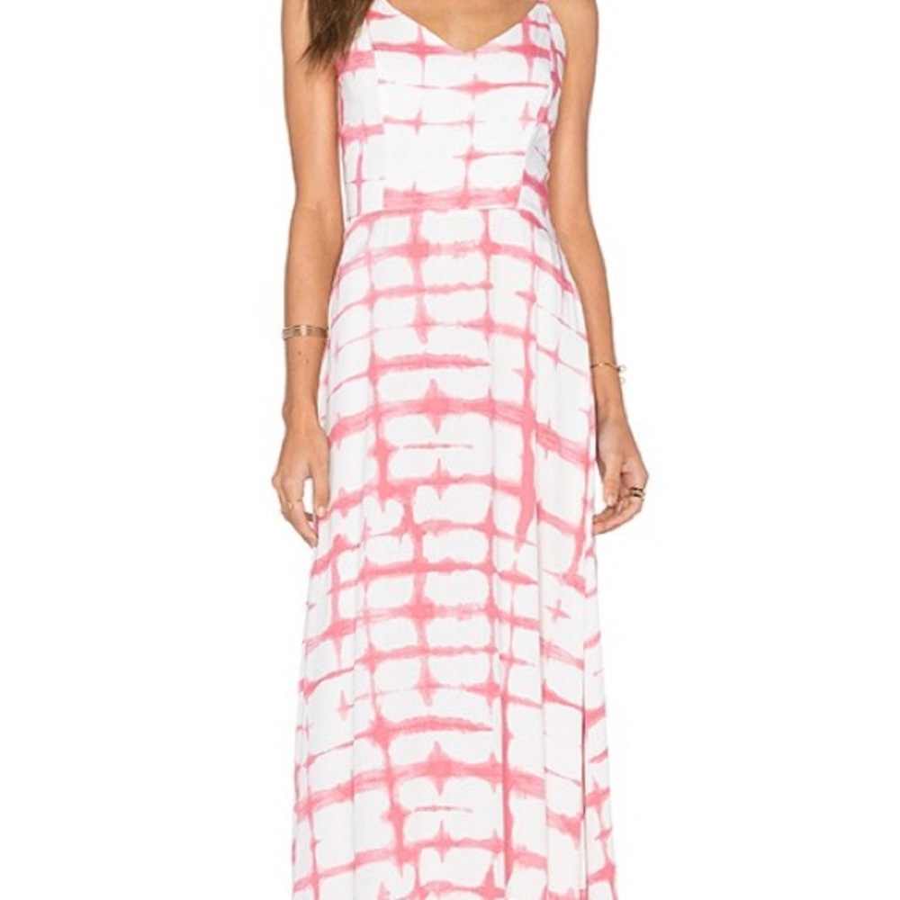 BB Dakota pink and white tie-dye maxi dress with spaghetti straps size 4